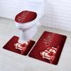 Рождественский ковер на пьедестале для ванной комнаты, крышка для унитаза, коврик для ванной, нескользящий коврик на пьедестале для душа, ванной комнаты