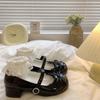 Французские туфли на толстом каблуке из маленькой кожи женские весенне-осенние ретро универсальные лолита с круглым носком Мэри Джейн низкие одинарные туфли
