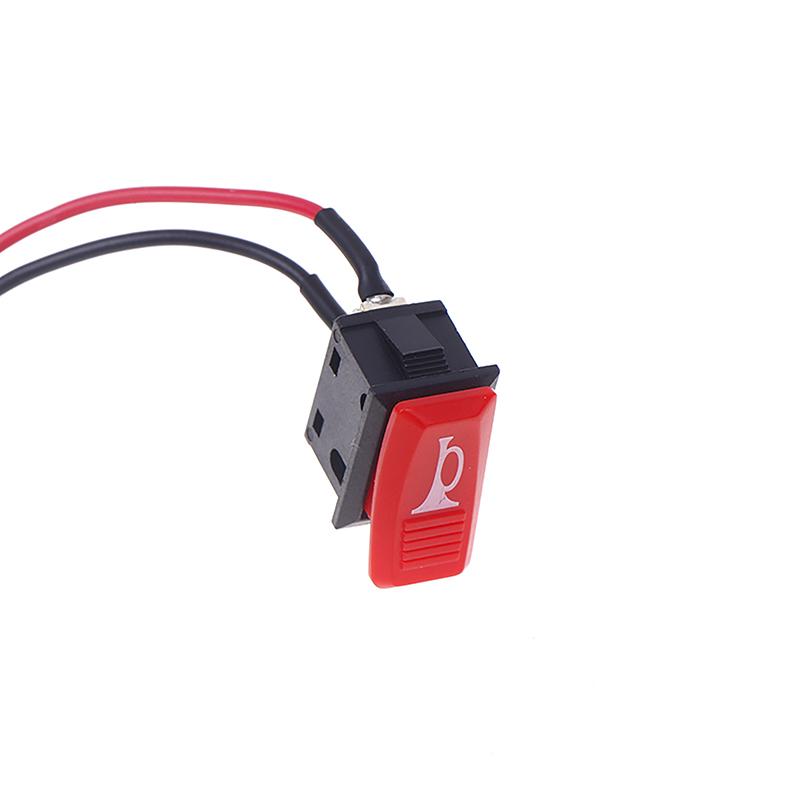 5Pcs/lotHorn Switch Car Button E-bike Motorcycle Horns Universal Momentary Push Rocker Switches Plastic 2 Pin Self-reset Red Switches4