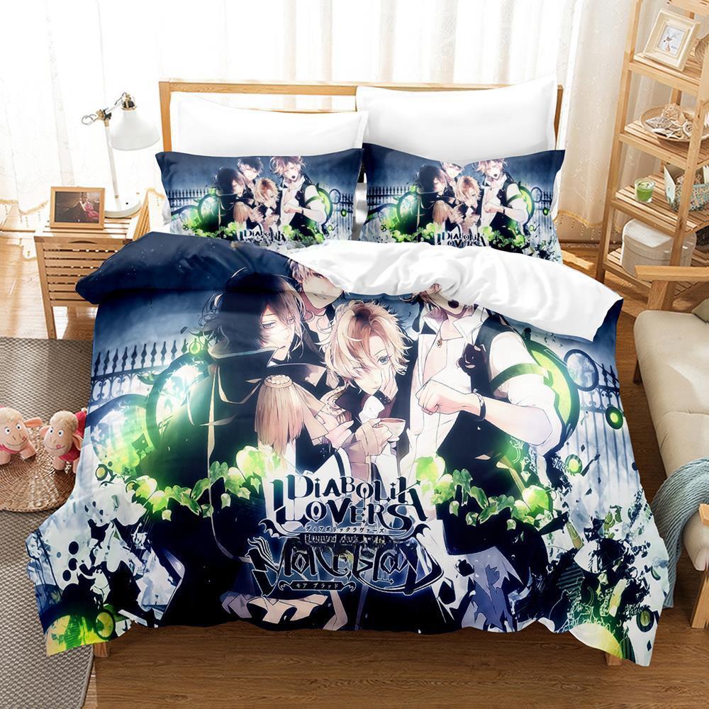 Game Diabolik Lovers Bedding Set Single Twin Full Queen King Size Bed Set Adult Kid Bedroom Duvetcover Sets Anime Bed Sheet Set