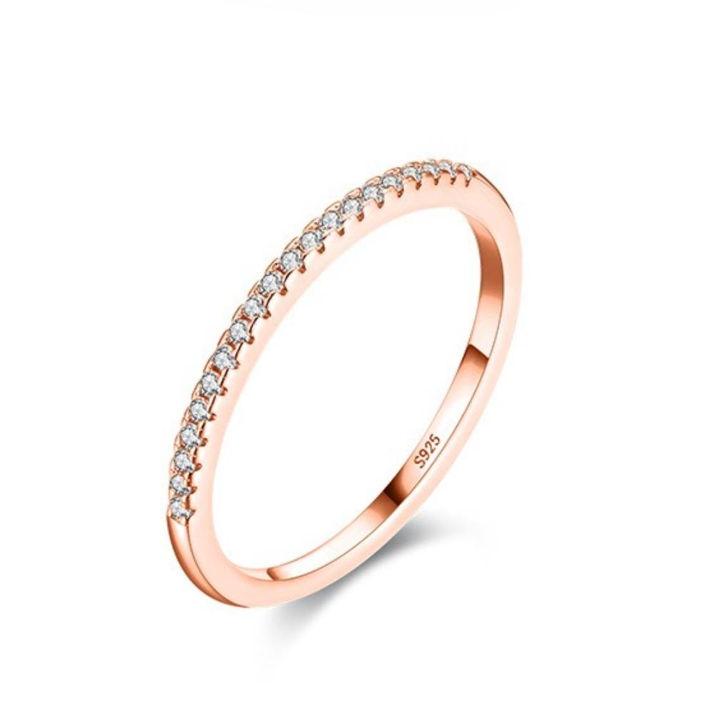 Кольцо из стерлингового серебра 925 пробы, минималистичное, с рядом бриллиантов, роскошное, модное, с цирконом, тонкое