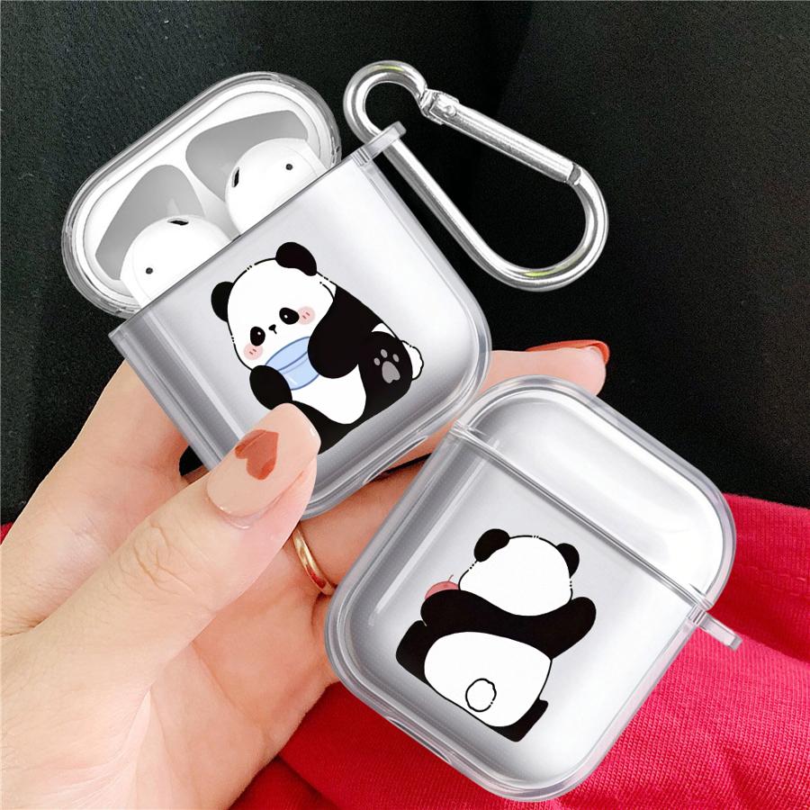 Милый Панда Прозрачные Чехлы Для Наушников Чехол Для Airpods 3 Pro2 Pro3 4 Pro 1 2
