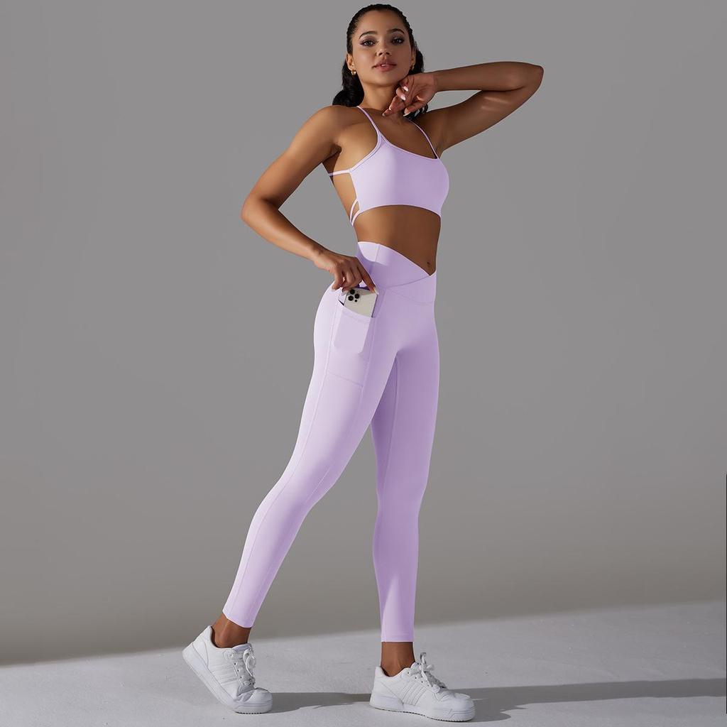Buttery Soft Gym Set Women Yoga Clothing Nylon Sportswear High Waist Leggings 2 Piece Sports Suits