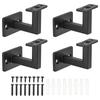 4pcs Stair Handrail Bracket Adjustable Railing Wall Support Hand Rail Bracket Hardware Black Staircase Handrail Accessories