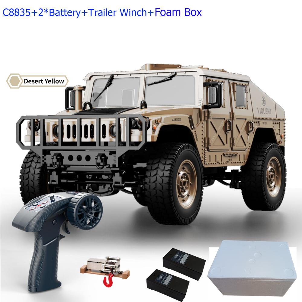ABAH1 C8835 1:14 RC Car 2.4G Remote Control Car 4WD Off-road Climbing Simulation All-terrain RC Crawler Military Jeep JJRC RC Toys