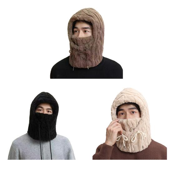 Флисовый балаклава для женщин Зимний цельный набор шапка-шарф Ветрозащитный лыжный подшлемник для лица