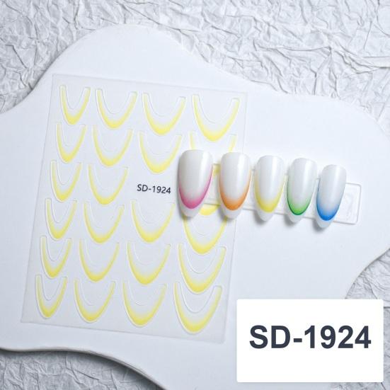 1/12Pcs French Nail Stickers 12 Colors Ultra-Thin Gradient Line Nail Art Stickers Self-Adhesive Plain Nail Stickers for Elegant French Nails