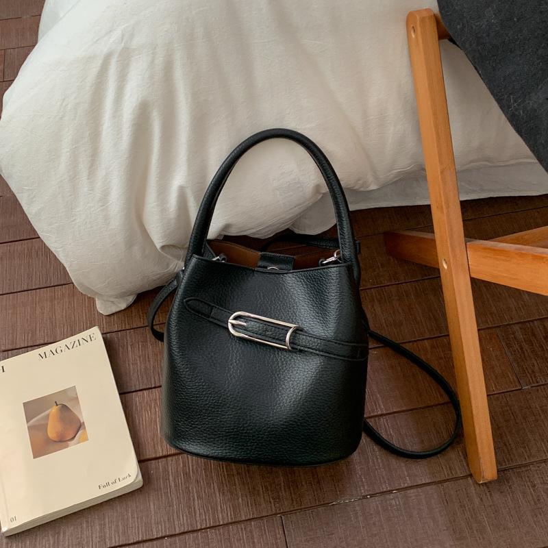 Сумка с узором «личи» — мягкая кожаная сумка-ведро — универсальная сумка через плечо для поездок на работу.