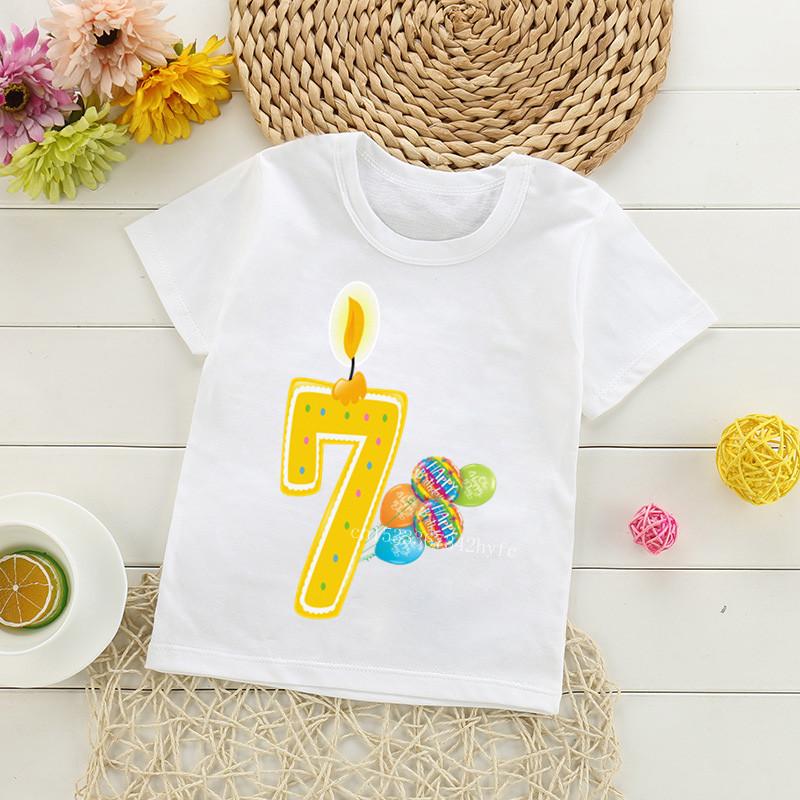 Милая футболка с рисунком на день рождения для мальчиков, детская футболка с изображением воздушного шара на день рождения, подарок для мальчика и девочки, забавный подарок, детская футболка