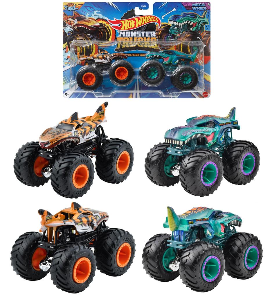 Hot Wheels Monster Truck 2 Pack Assorted 2 Cars x 8 Sets Box Sale Vehicle Toy Mini Car для детей от 3 лет и старше 164 986P-FYJ64