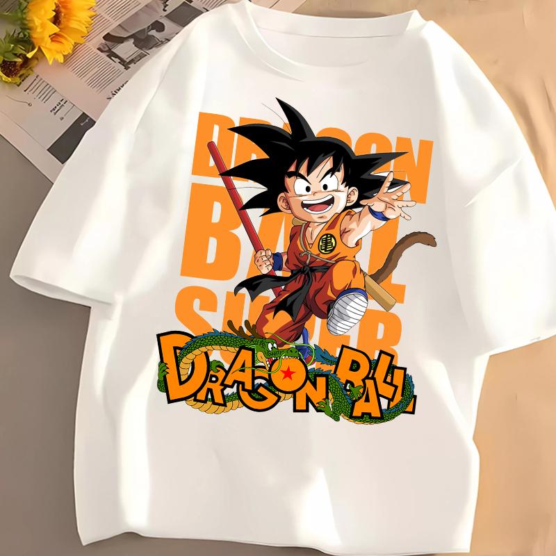 Dragon Ball Kids ShortSleeve Cotton TShirt Boys Summer Casual TShirt Anime Print Cotton Crew Neck Top Cartoon Pullover