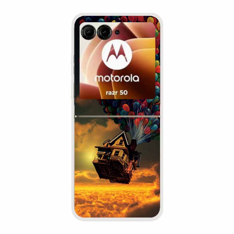Чехол для Motorola Razr 50 Ultra Пластиковый Жесткий Окрашенный Мультяшный Прозрачная Задняя Крышка Чехол для Motorola Razr 50 5G Жесткий ПК Чехол 50
