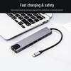 Концентратор USB-C 8-в-1: HDMI, Сетевой адаптер, USB 3.0, Многофункциональный кард-ридер, Док-станция