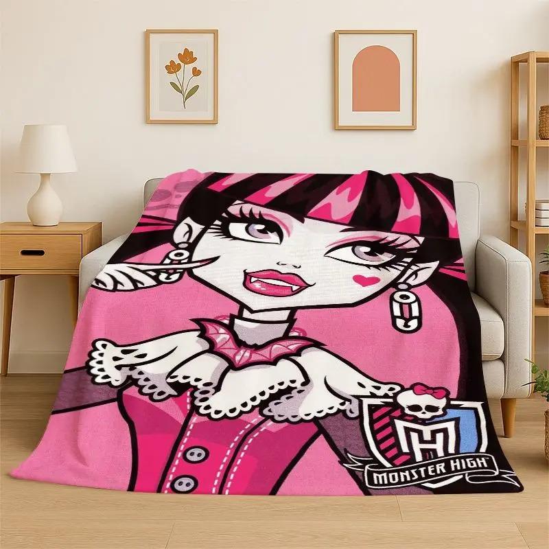 Soft Flannel Blanket M-Monster High Draculaura Vampire Super Comfortable Bedding Sofa Cover Home Decor Gift Teen Boys Girls
