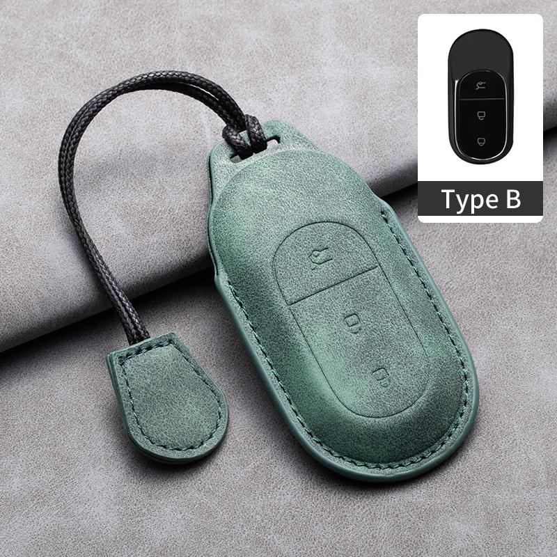 Leather Car Key Case Cover for Leapmotor T03 S01 C11 for 2025 Leapmotor C01 T03 S01 C11 Leap Motor Holder Key Fob Keychain