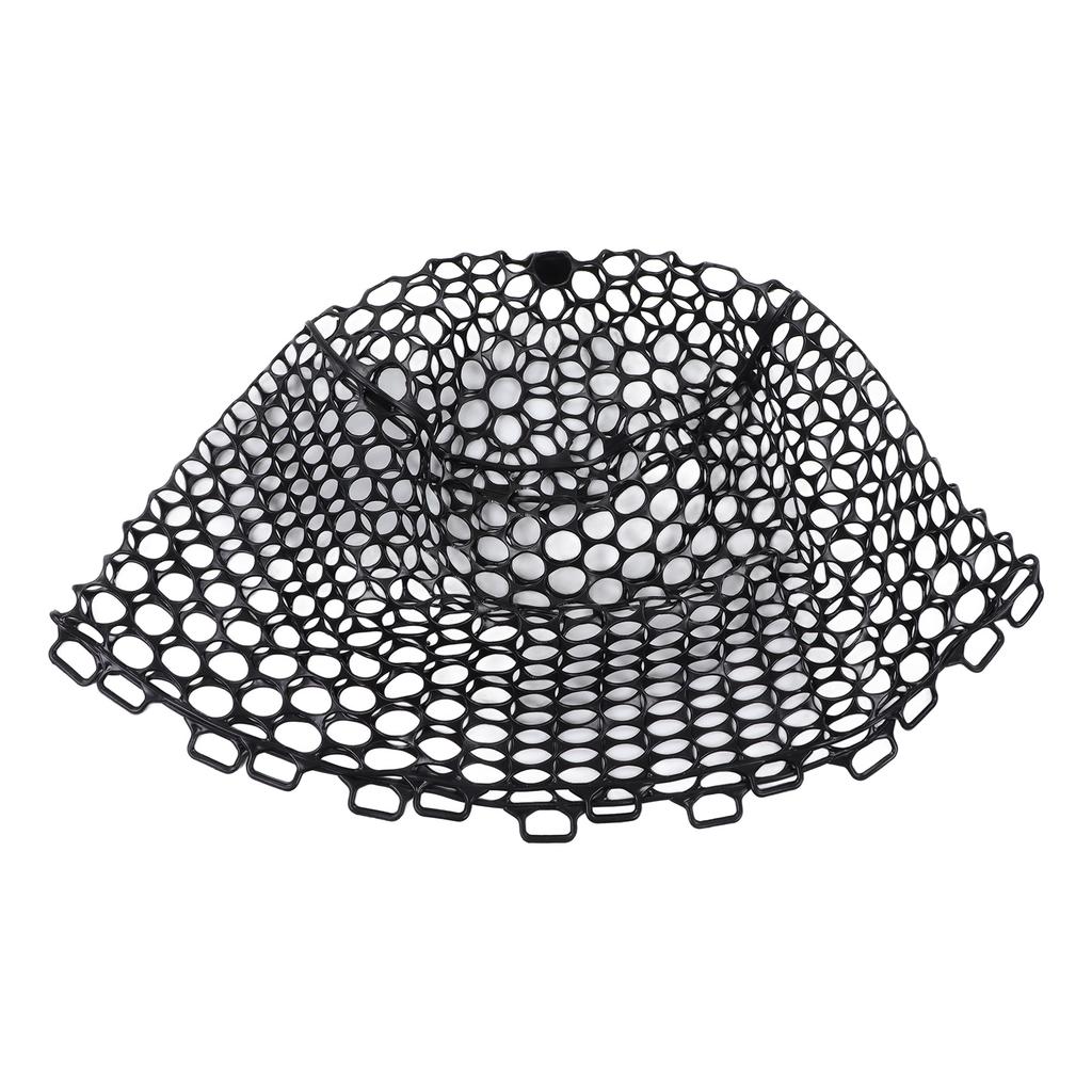 Fly Fishing Replacement Net Deepened Fishing Rubber Net Fishing Landing Netbag Parts Black Depth 32cm