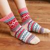 5 Pairs Retro Ethnic Style Socks Women Thermal Colorful Knit Thickened Crew Socks Vintage Winter Warm Boot Socks for Stocking Stuffers Gifts