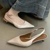 New Style Elegant Women Sandals Pointed Toe Elegant Low-heel Shoes Summer Slingback Woman Mules Shoes Pumps Dress Shoes