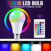 E26/E27 Умная лампа светодиодная RGB с изменением цвета RGBW прожектор AC85-265V домашний пульт дистанционного управления атмосферный ночник