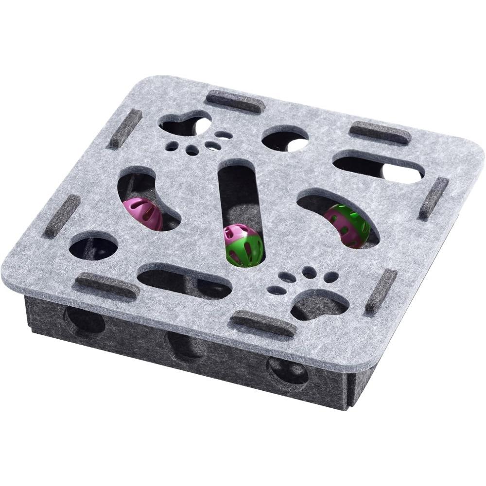 Интерактивная игрушка для кошек Игрушки-головоломки для домашних кошек Фетровый лабиринт Коробка Игрушки для котят Игры для домашних кошек Игра на самозанятость Веселые упражнения Прятки Движущаяся игрушка для кошек