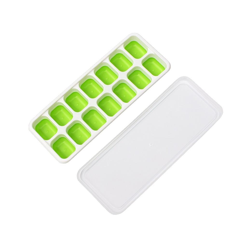 14 Holes Silicone Ice  for Cube Tray Ices Maker  for Mold Trays Containers with Cover