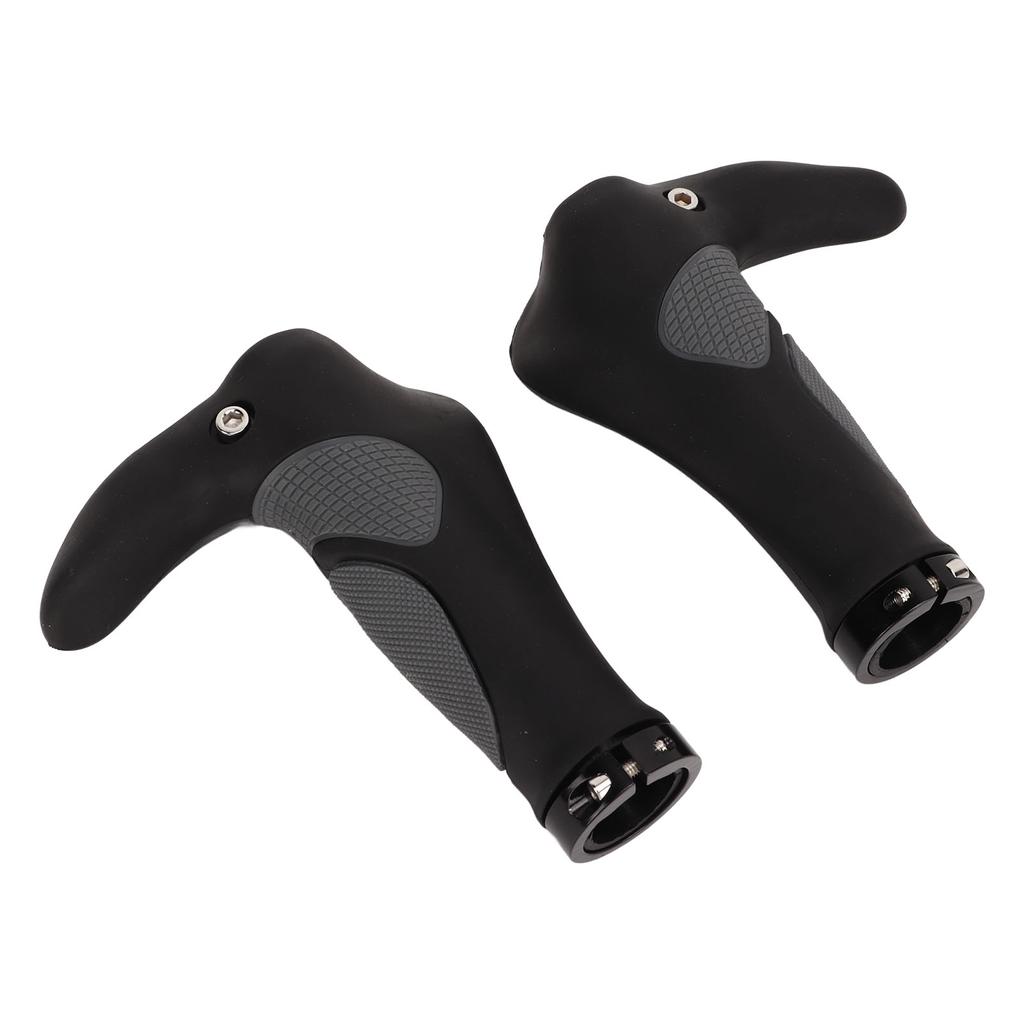 2Pcs Bike Handlebar Grips TPR Rubber Ergonomic Slip Prevention Replacement Bike Ox Horn Grips for
