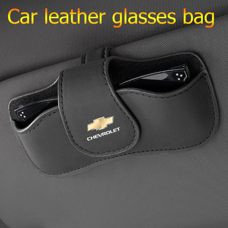 AABHK1 Car sun visor glasses box leather sunglasses holder for Chevrolet Cruze Spark Captiva Suburban Camaro Malibu Trax Aveo Equinox