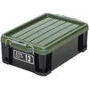 JEJ X Series NT Box #13 Black Green Storage Box, Disaster Preparedness, 29.5cm Wide X 44cm Deep X 16cm High, Made In Japan, Stackable