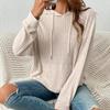 GMXIA Женская мода, повседневная однотонная толстовка с капюшоном и карманом-кенгуру, осень-зима с длинным рукавом и карманом-кенгуру