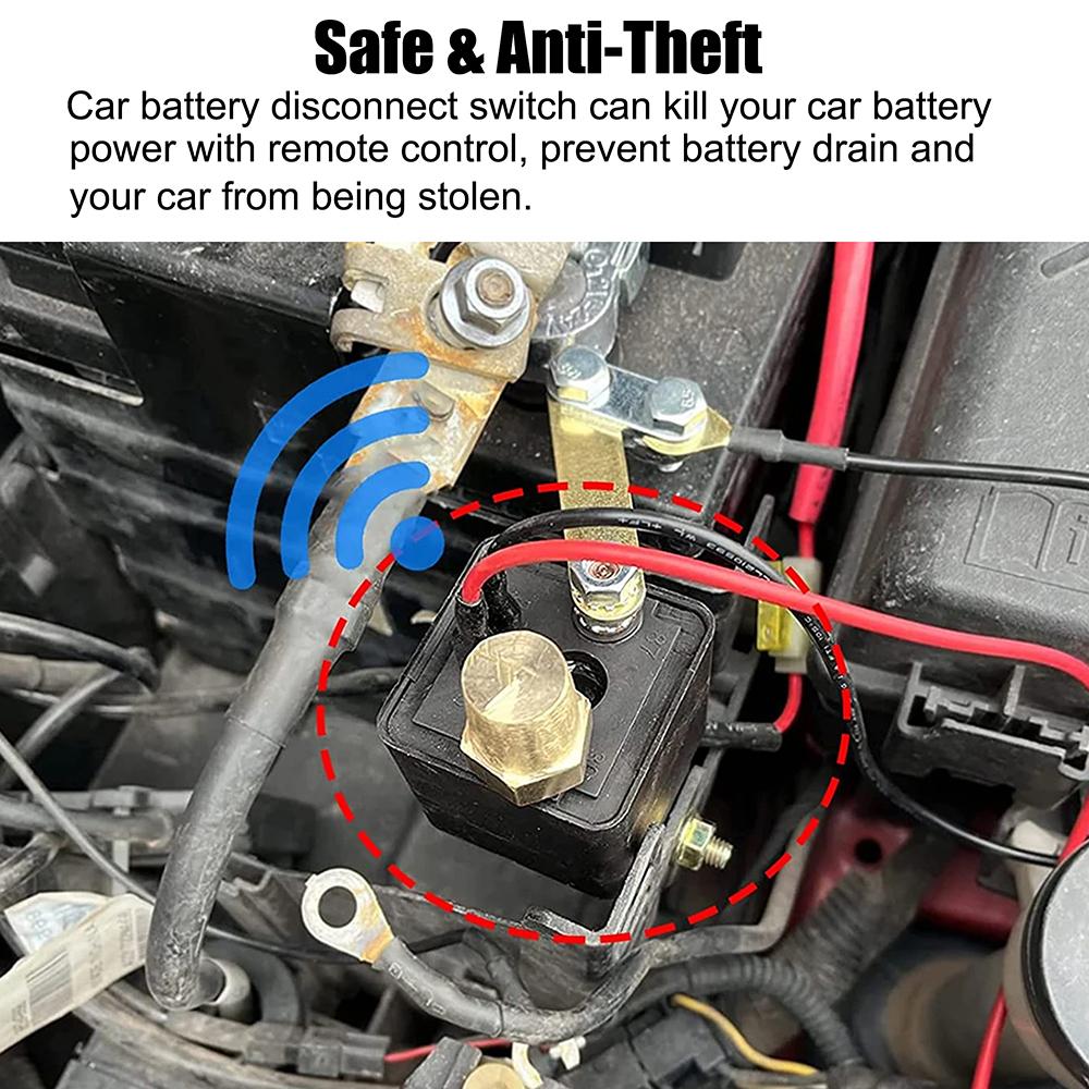Anti-Theft Remote Control Kill Switch Remote Battery Disconnect Switch 12V 200A For Car Boat RV Van Battery Cut Off Switch Relay