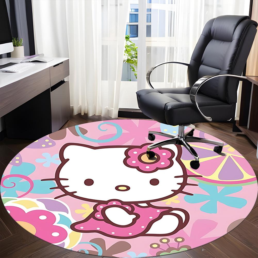 1 шт. Ковер-сиденье Hello Kitty для офиса, нескользящий, мягкий и удобный, ковер для офиса, игр, легкий круглый напольный коврик