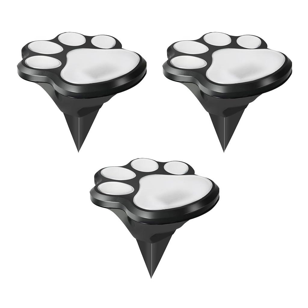 TOMMYFIELD Cat Indirect Lighting for Paw Garden Lawn + Light, Garden, Print, Solar-Powered, Decoration, Outdoor, (White)