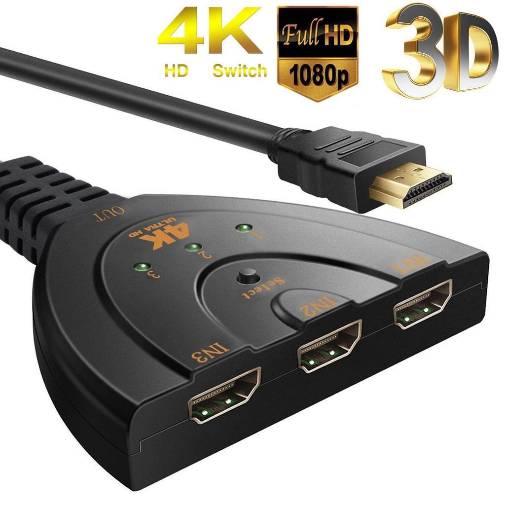 HDMI-совместимый коммутатор 4K*2K 60 Гц 3D Mini 3 порта 1.4b 4K коммутатор-разветвитель 1080P 3 в 1 выход порт концентратор для DVD HDTV Xbox PS3 PS4