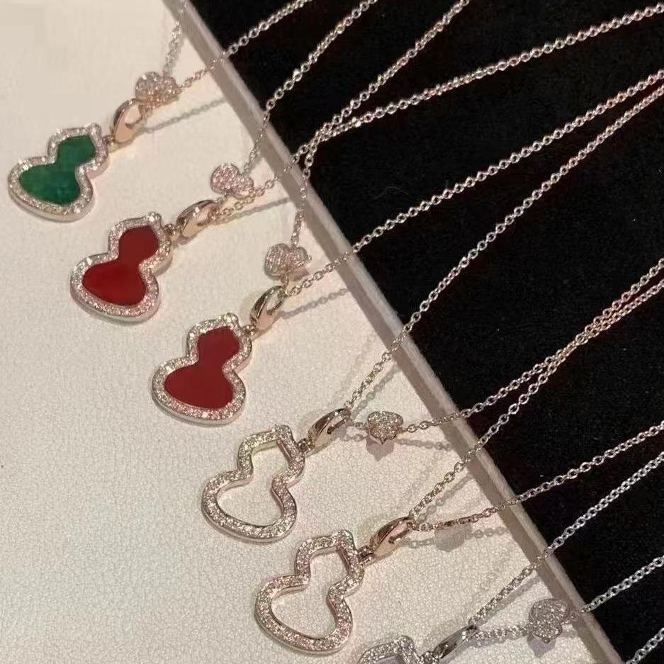 Позолоченное 18K Золотом Ожерелье Linjia в форме тыквы с кулоном из красного агата и белого перламутра для женщин