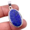 Natural Lapis Lazuli Gemstone 925 Solid Sterling Silver Gift Pendant 1.75" H9w67