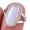 Natural Rainbow Moon Stone Gemstone Handmade 925 Sterling Silver Ring S.8 W6u28
