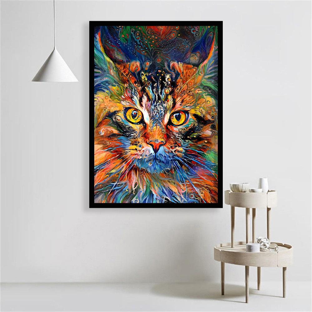 Surreal Cat Home Decoration Pictures, Living Room Animal Color Wall Decoration