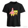 Retro Cartoon Spongebob Squarepants Big Star Fun Printed Unisexs And Unisexs Pure Cotton Short Sleeved Tshirt For Children