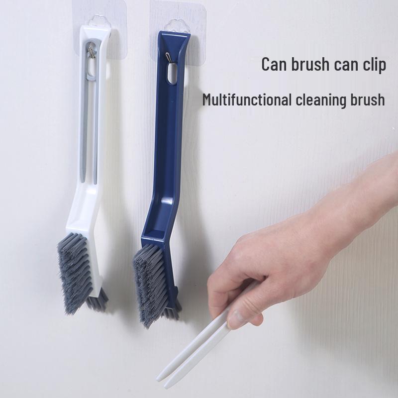 Многофункциональная чистящая щетка: Универсальный инструмент 3-в-1 для ванной и кухни: для щелей, окон и удаления волос.