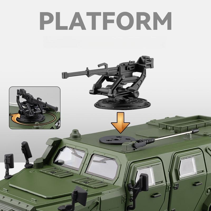 1:20 Bravewarrion Бронированный взрывозащищенный автомобиль Литой металлический модельный автомобиль Звук и свет Оттяжка Детские игрушки для детей Ребенок