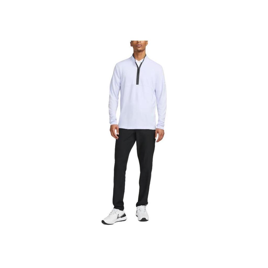 Nike Мужская футболка с длинным рукавом Dri-FIT Victory Solid с молнией на воротнике-стойке, топ Серебристый DJ5474-536