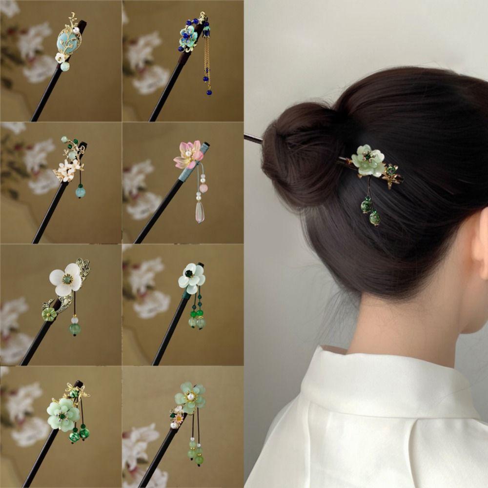 Handmade Wooden Hairpin Chinese Style Party Hair Bun Decorative Hair Chopsticks for Hanfu