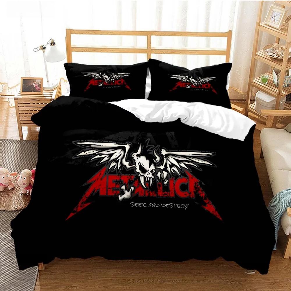 Метал-музыкальная группа MMetallica Коллекция постельного белья Односпальная Двуспальная Полная Королева Королевский Размер Коллекция кроватей Спальня для взрослых и детей Коллекция пододеяльников Домашний текстиль