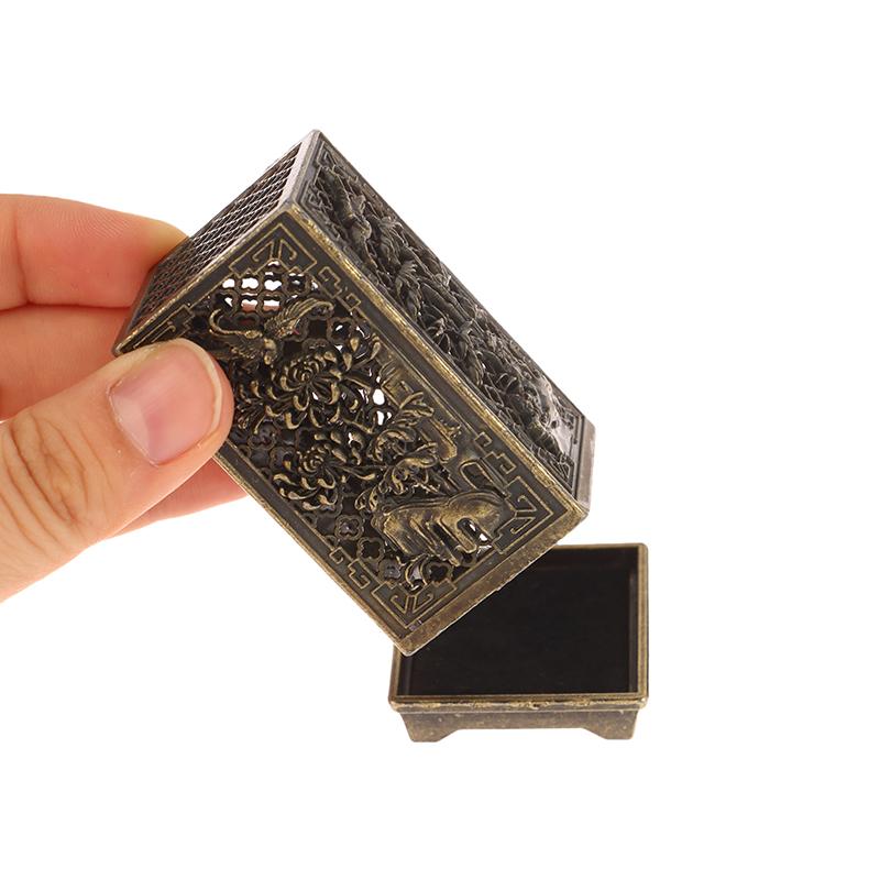 Square/Cylindrical Vertical Incense Burner Zinc Alloy Incense Holder Indoor Aromatherapy Home Ornament Chinese Inense Burners