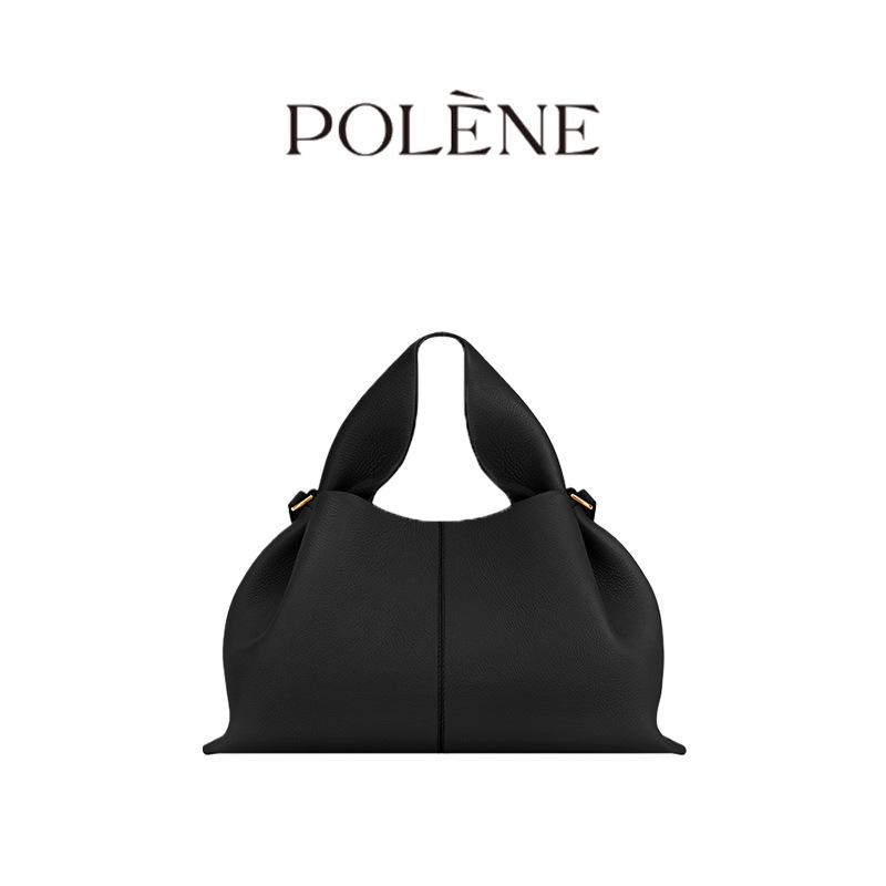 French Luxury Genuine Leather Dumpling Handbag - Retro European & American Design