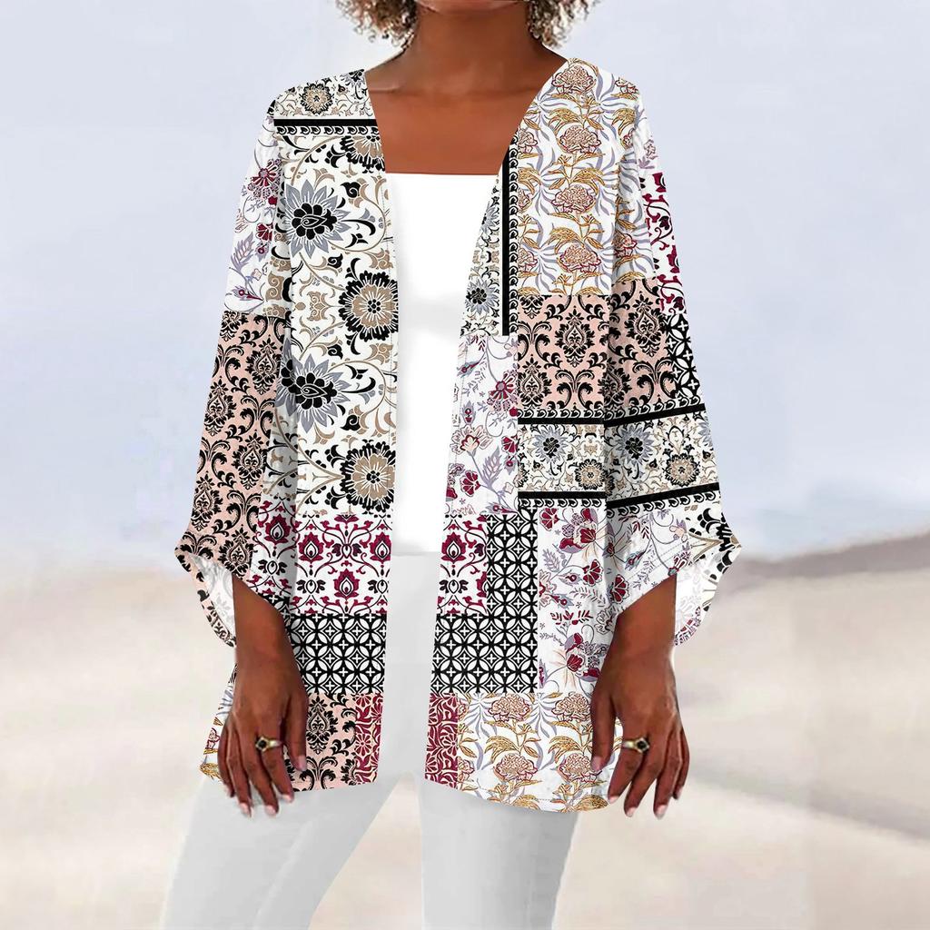 Женская повседневная модная легкая куртка средней длины с принтом, кардиган