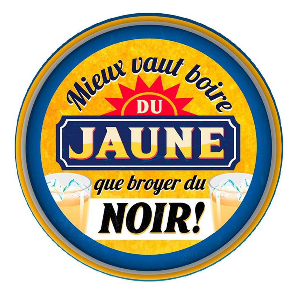 Les Trésors De Lily [A1866] - Круглый металлический поднос «Сообщения» (Лучше пить Желтое, чем молоть Черное! ) - 33 см