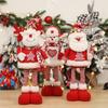 Christmas Decorations Cartoon Knitted Telescopic Doll Decorations Santa Claus Snowman Standing Posture Doll Window Decoration