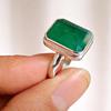Изумрудное кольцо для женщин, эффектное кольцо, серебро 925 пробы, кольцо с драгоценным камнем, украшения ручной работы, кольцо в стиле бохо, подарок для нее