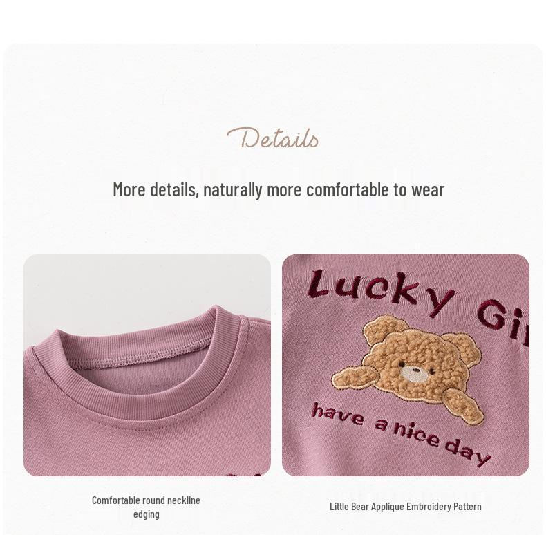 Мультяшный спортивный костюм для девочек - Весенне-осенний костюм-двойка для малышей